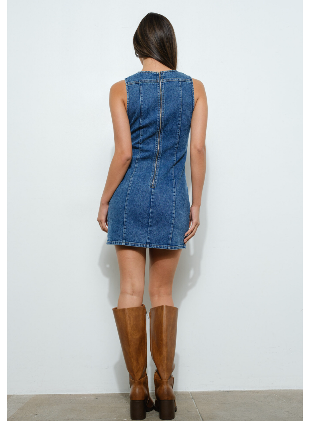 Sleeveless Mini Denim Dress