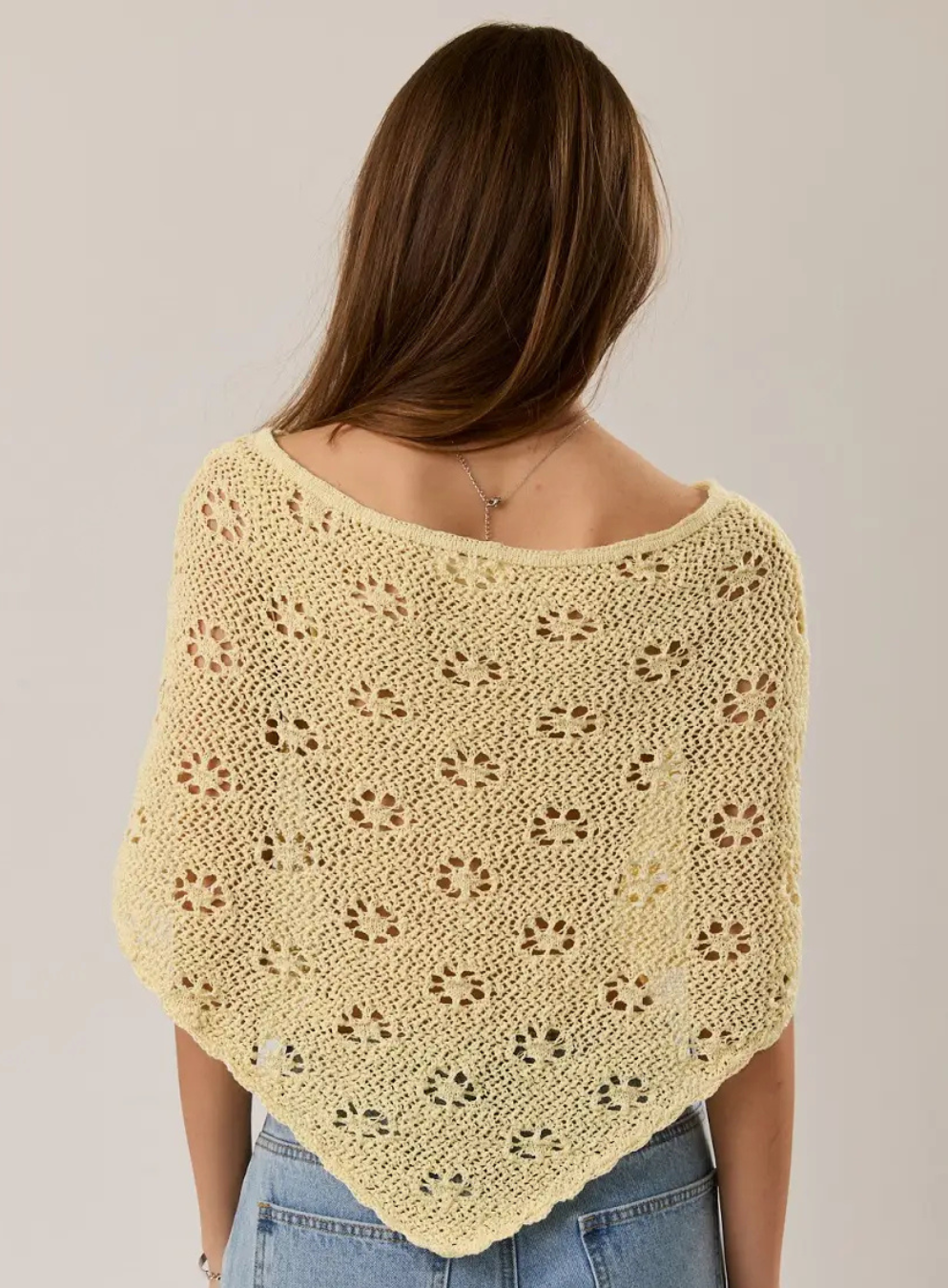 Sofia Floral Crochet Poncho