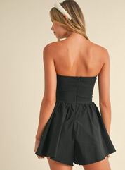 Strapless Flared Dropwaist Romper