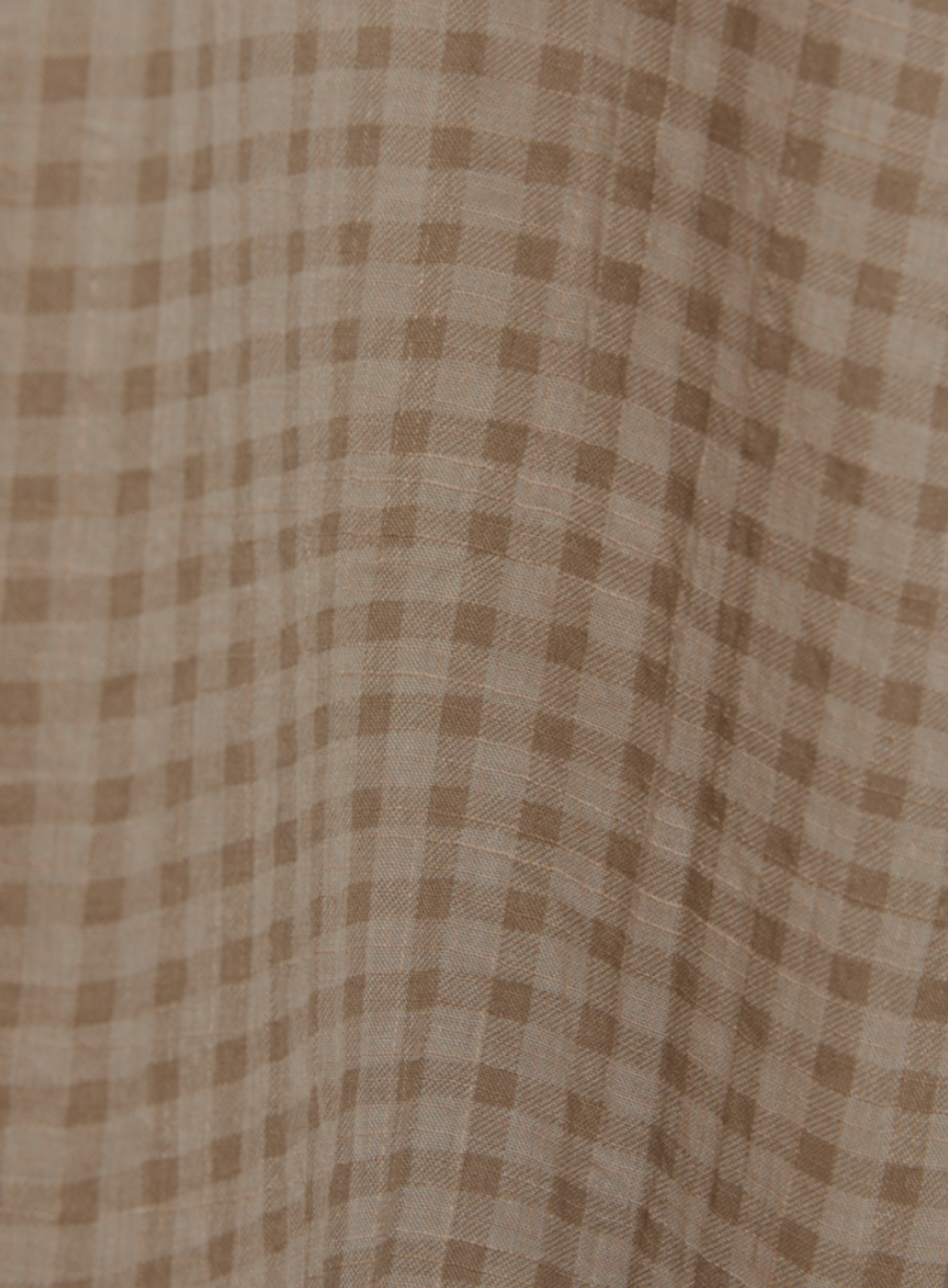 Strapless Taupe Gingham Midi Smocked Dress