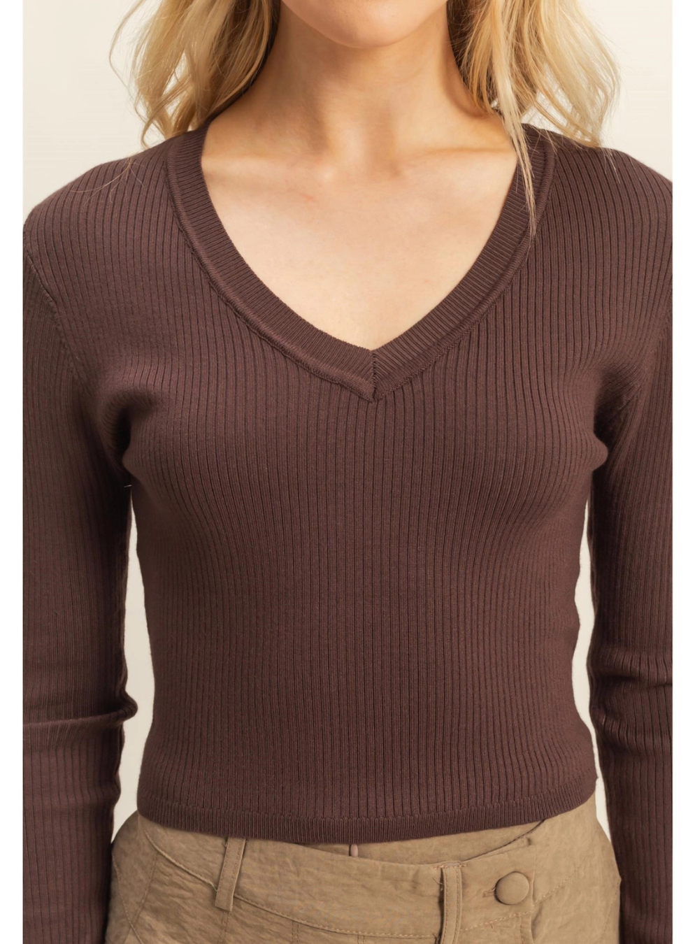 V-Neck Fitted Sweater