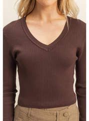 V-Neck Fitted Sweater