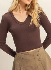 V-Neck Fitted Sweater