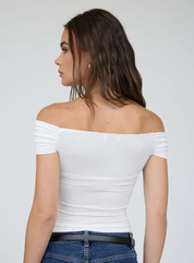 Hannah Off Shoulder Top | White