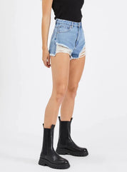 Abrand A High & Relaxed Short In Salty Blue - Highly Praise