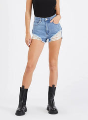 Abrand A High & Relaxed Short In Salty Blue - Highly Praise