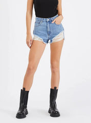 Abrand A High & Relaxed Short In Salty Blue - Highly Praise