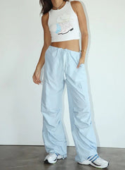 Adrianne Cargo Trousers in Powder Blue - Highly Praise