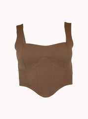 Anya Corset Top In Tan - Highly Praise