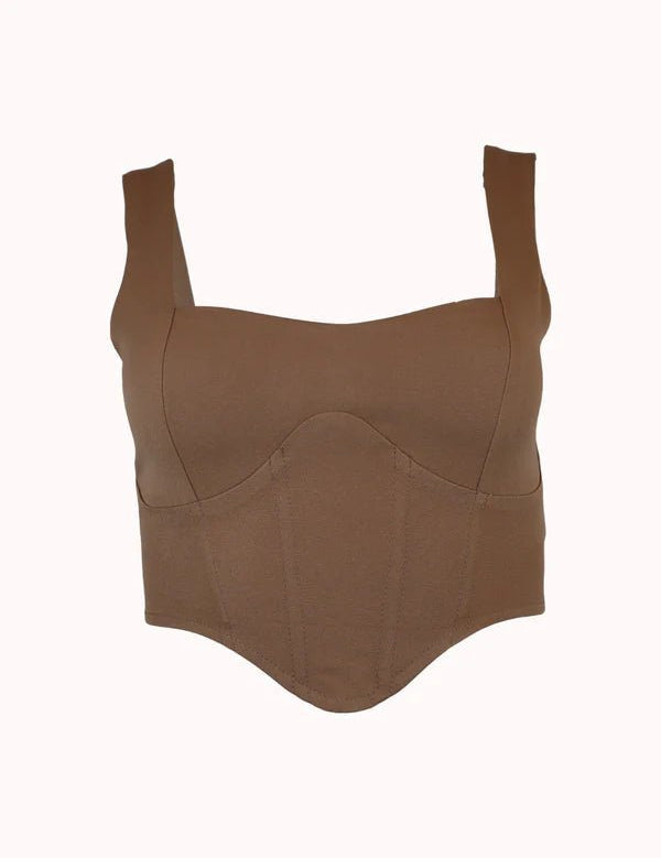 Anya Corset Top In Tan - Highly Praise