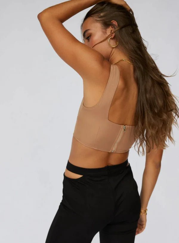 Anya Corset Top In Tan - Highly Praise