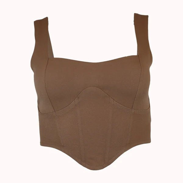 Anya Corset Top In Tan - Highly Praise