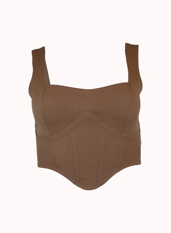 Anya Corset Top In Tan - Highly Praise