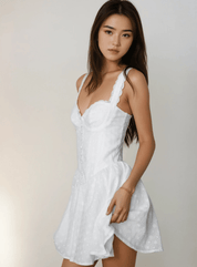 Audrey Eyelet Embroidery A-Line Mini Dress