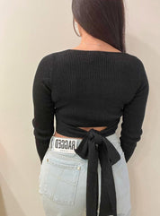 Back Tie Crop Top with Glitter - Highly Praise