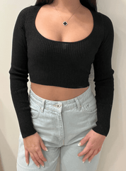 Back Tie Crop Top with Glitter