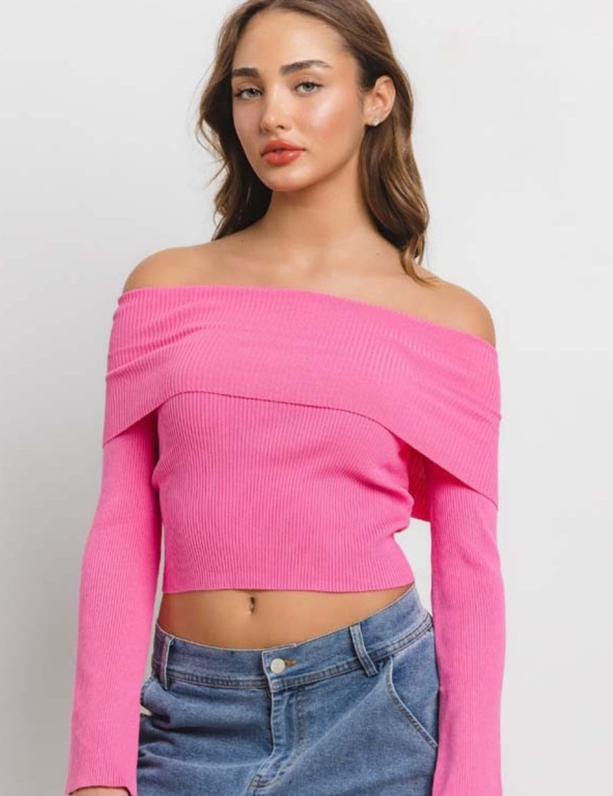 Bella Pink Off The Shoulder Top - Highly Praise