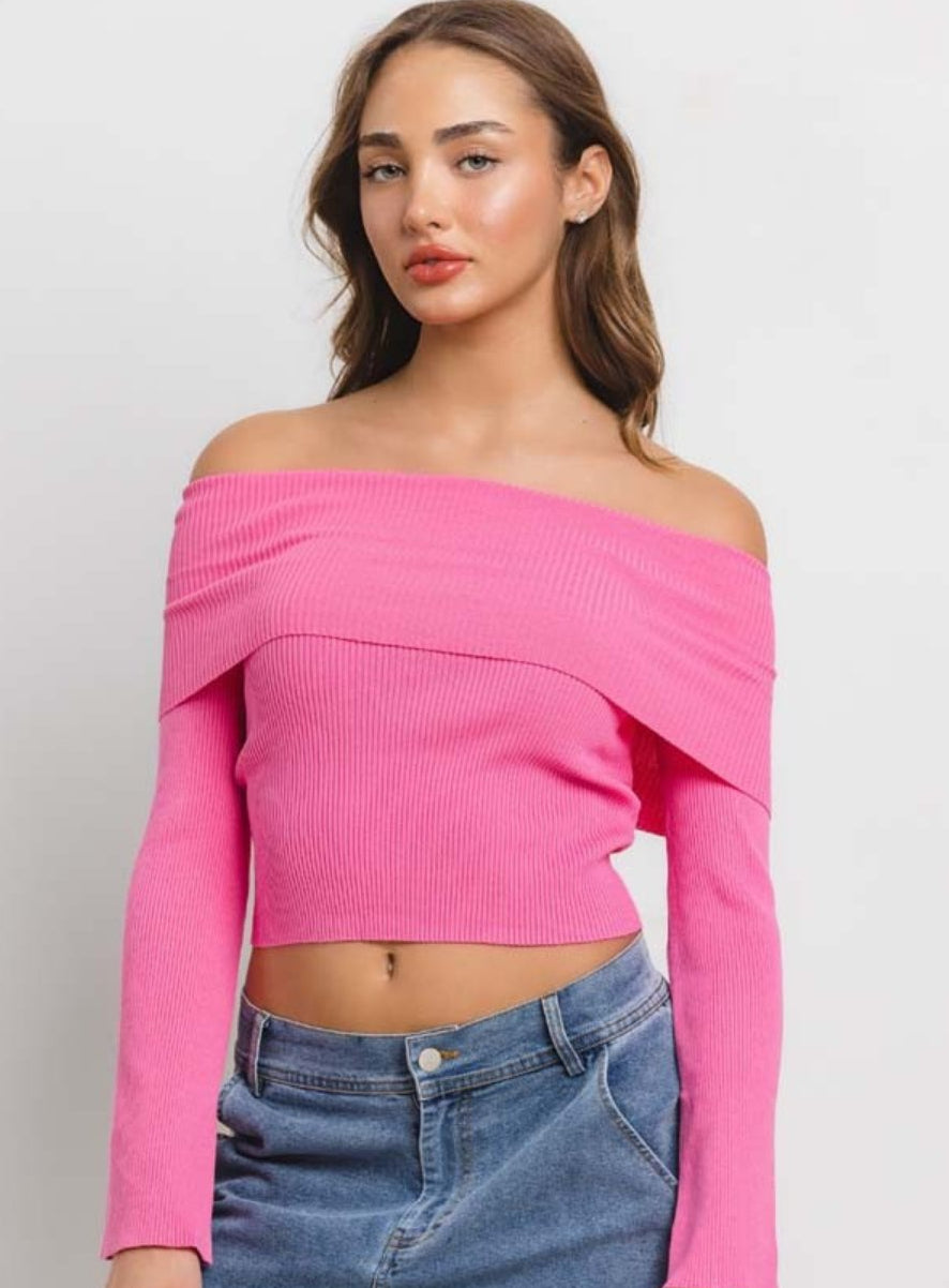Bella Pink Off The Shoulder Top - Highly Praise