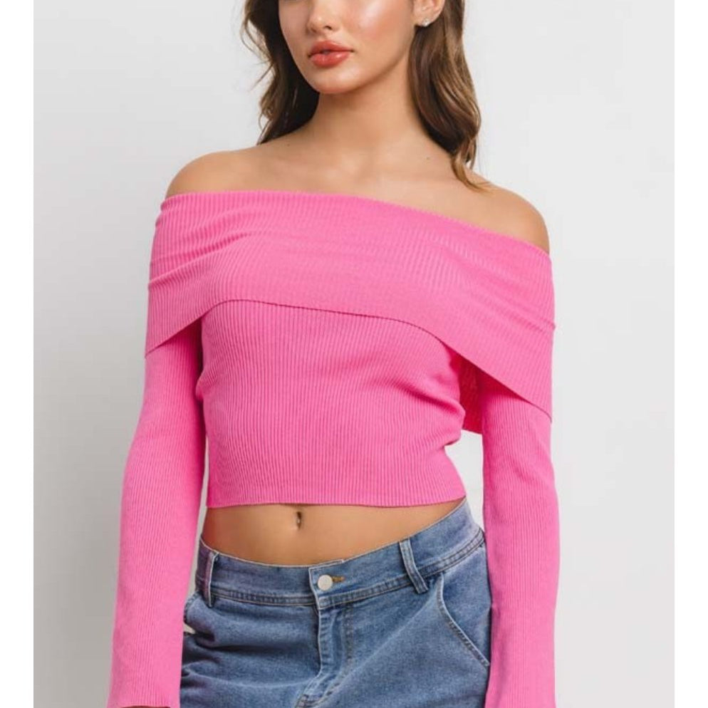 Bella Pink Off The Shoulder Top - Highly Praise