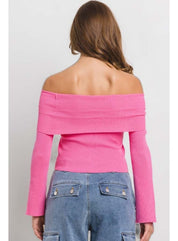 Bella Pink Off The Shoulder Top - Highly Praise