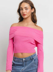 Bella Pink Off The Shoulder Top - Highly Praise