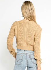 Cable Knit Cropped Sweater - Highly Praise