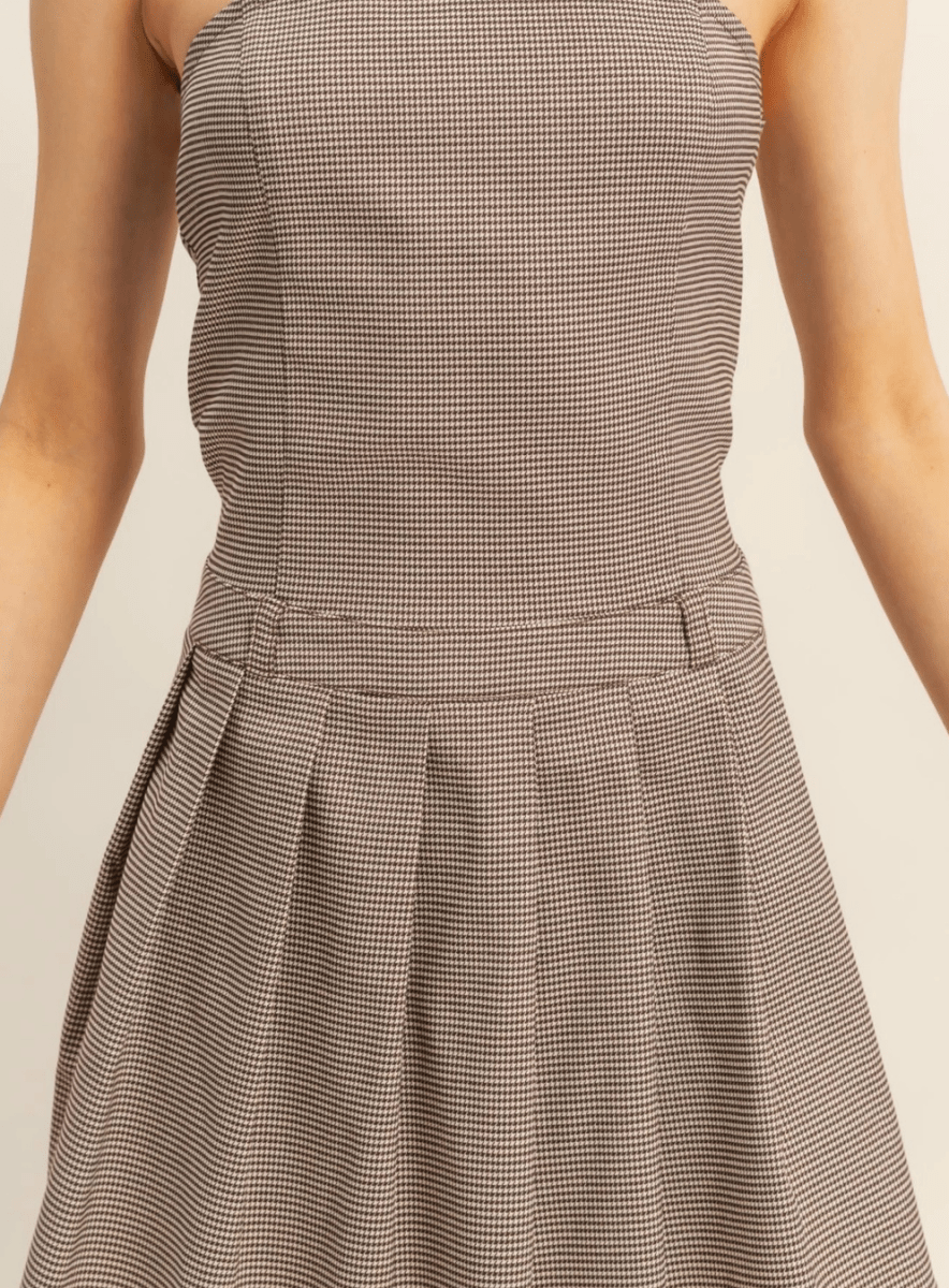 Chic Micro-Check Mini Dress