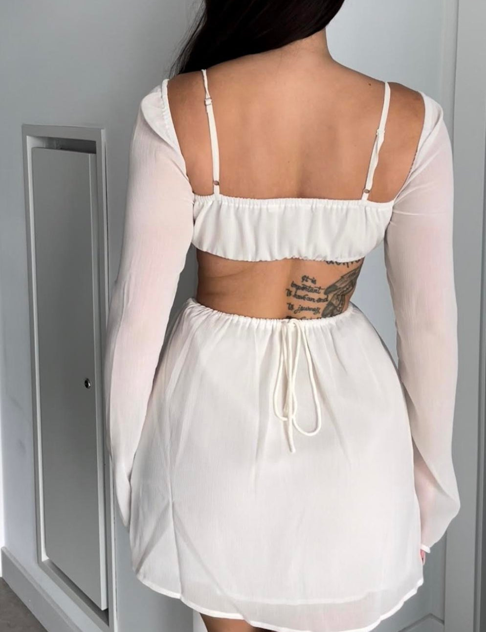 Corset Cut Out Long Sleeve Dress - Highly Praise