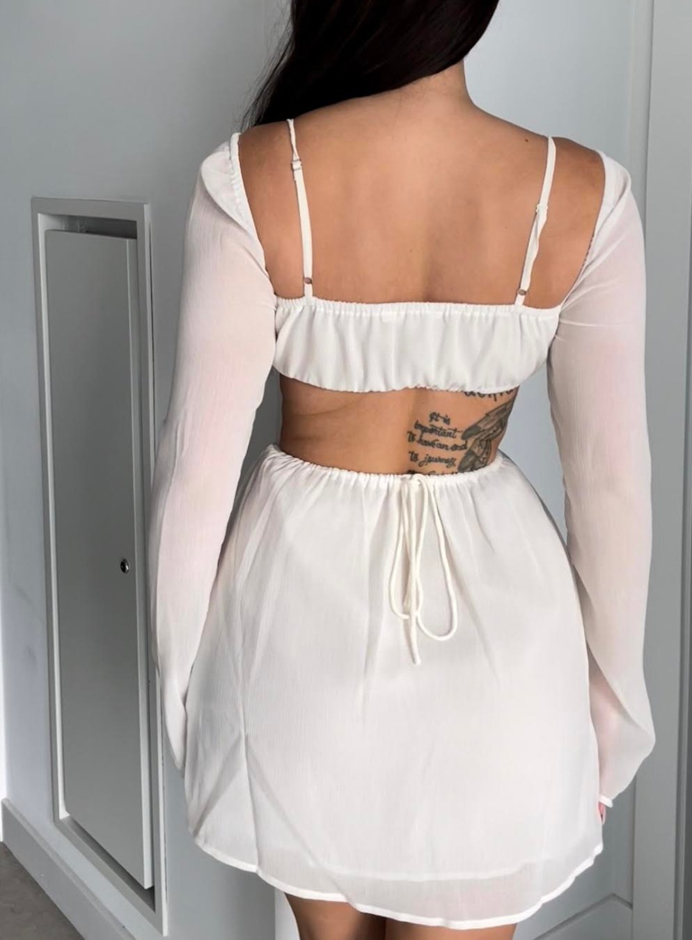 Corset Cut Out Long Sleeve Dress - Highly Praise