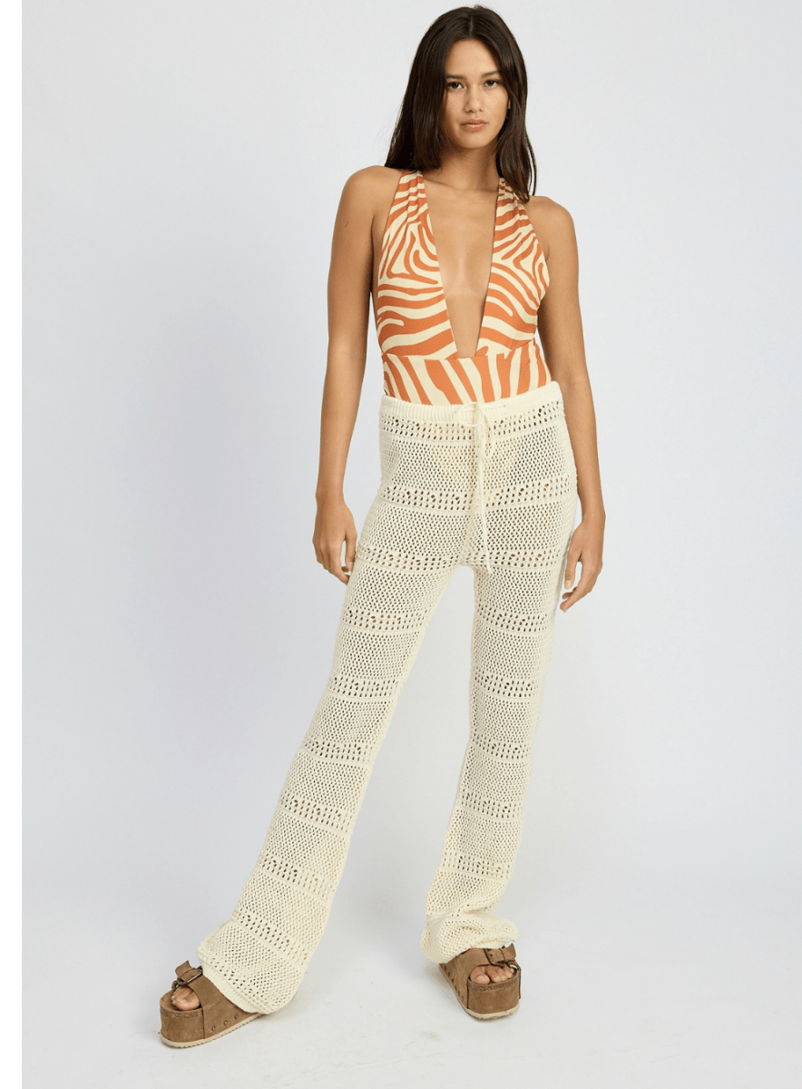 Crochet Cover Up Pants in Cream