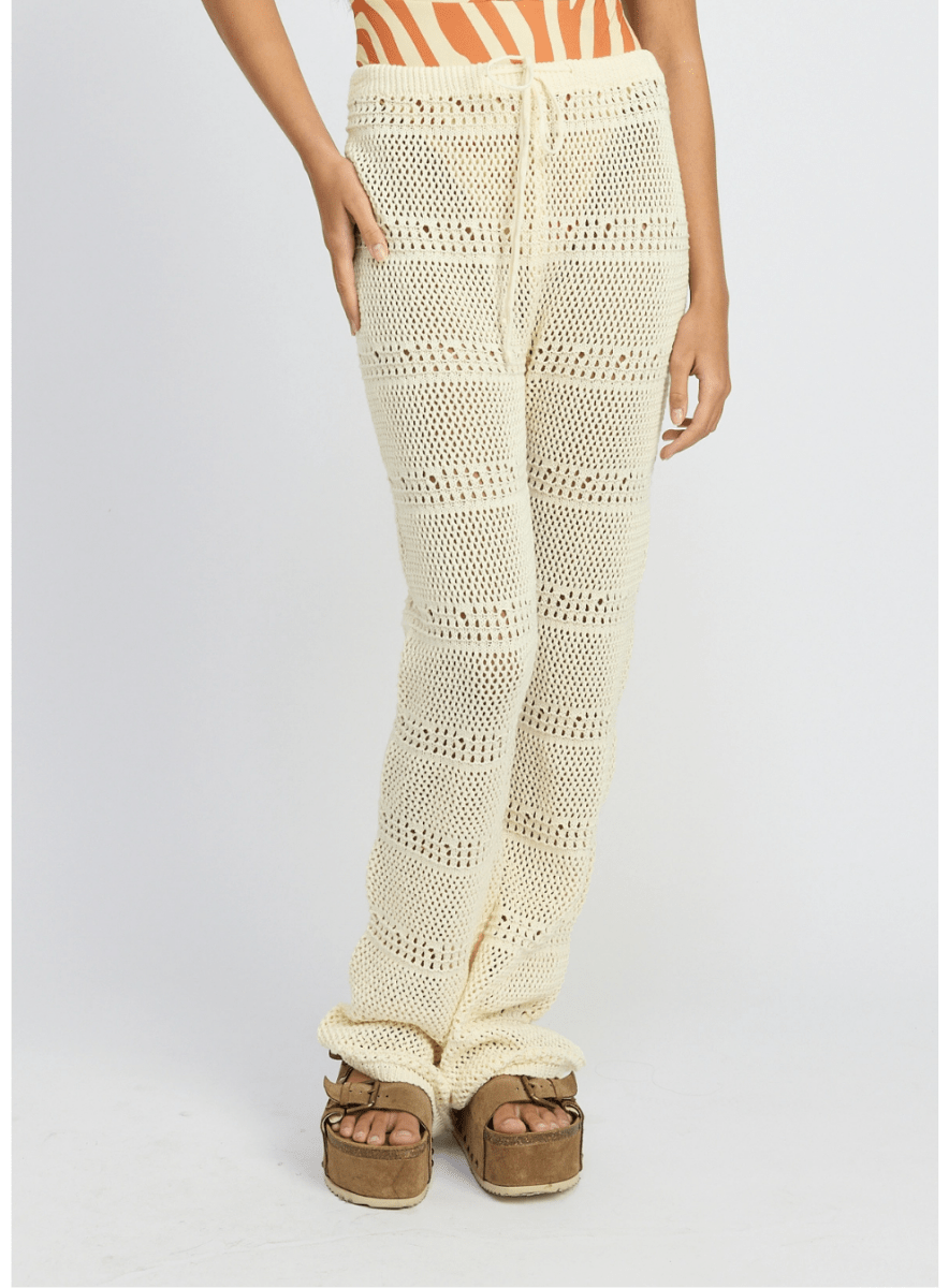 Crochet Cover Up Pants in Cream