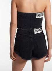 Denim Corset Top Charcoal - Highly Praise