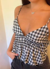 Dilara Cami Top - Black & White Gingham - Highly Praise
