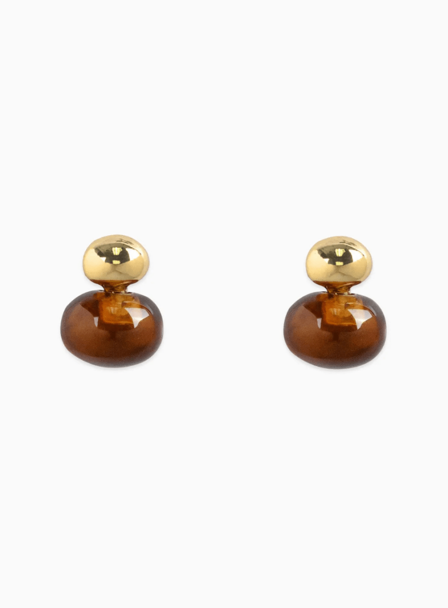 Double Oval Marble Stone Stud Earrings