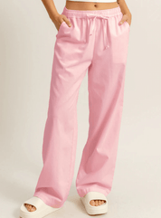 Drawstring Waist Straight Leg Pants