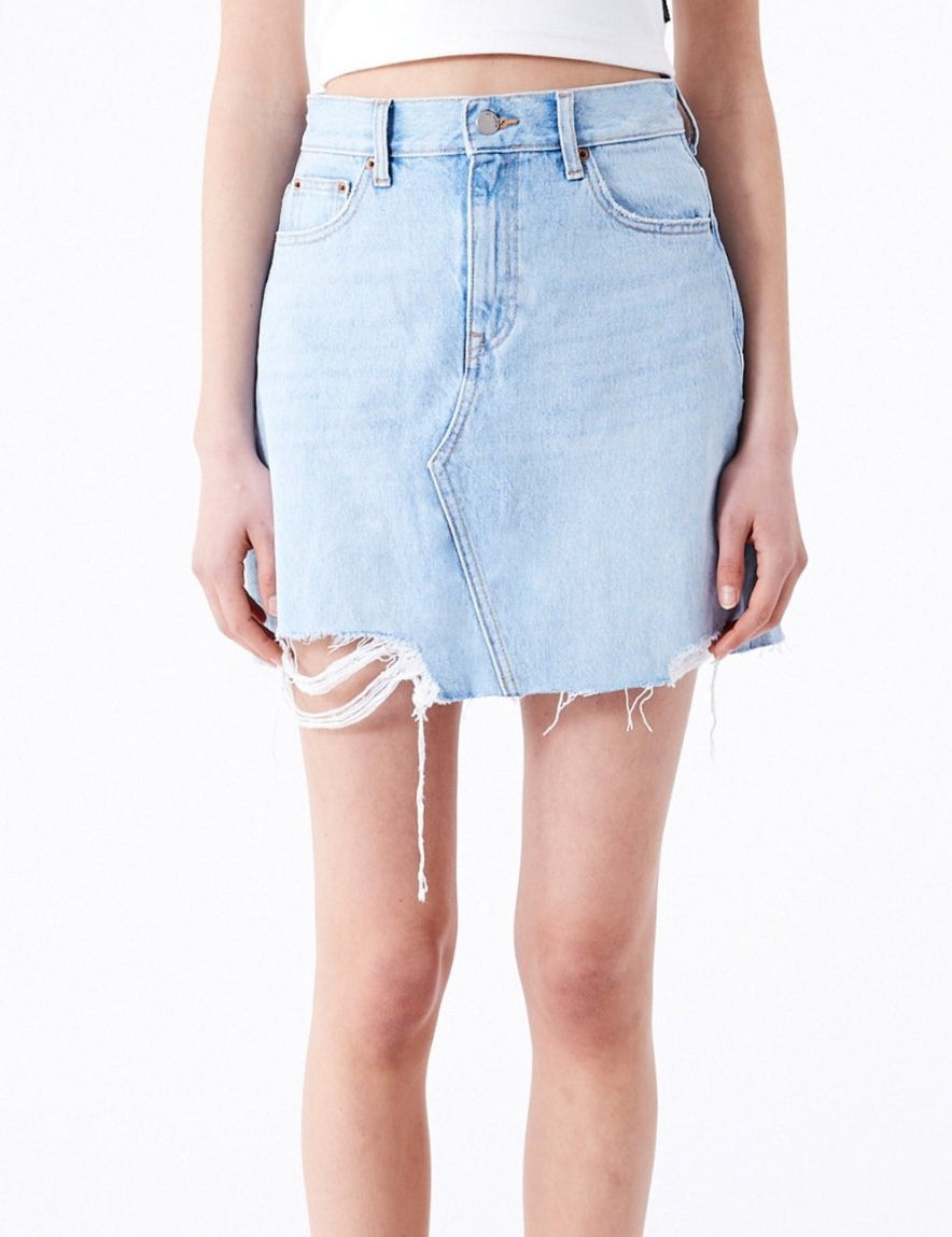 Echo Skirt - Stream Light Trashed Hem - Highly Praise