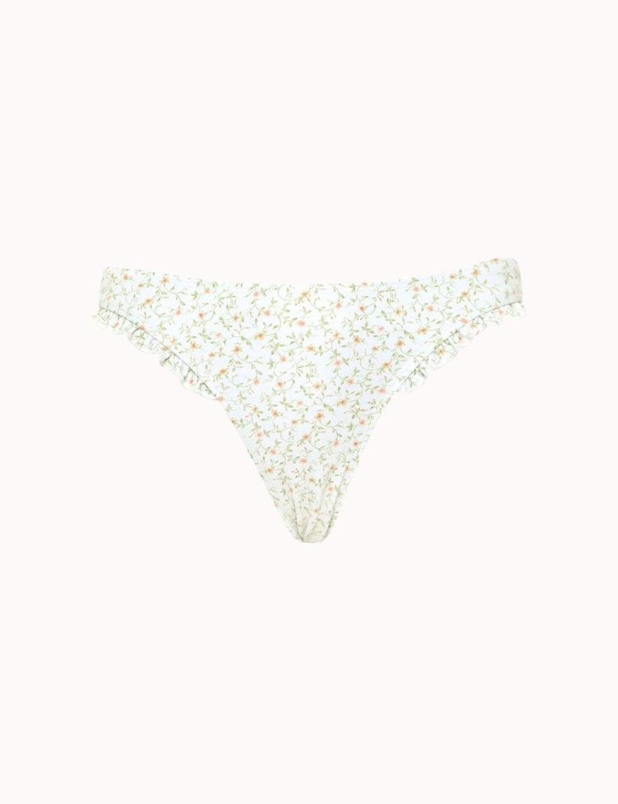 Effie Bikini Bottom In Pretty Petal Ivory - Highly Praise