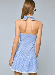 Emilia Checker Mini Halter Dress