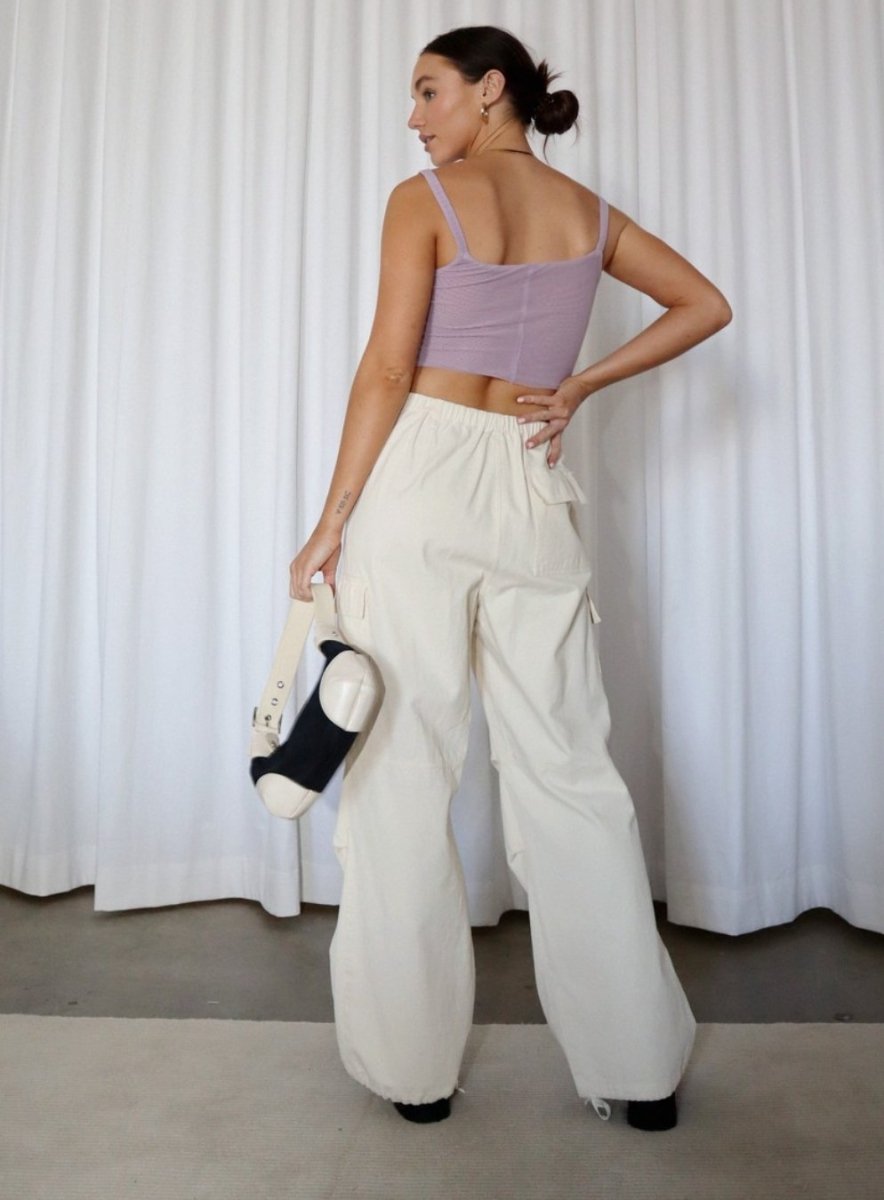 Flossie Cargo Pants in Cream - Highly Praise
