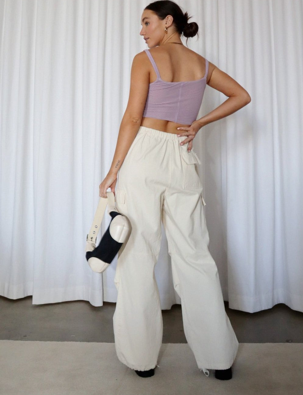 Flossie Cargo Pants in Cream - Highly Praise