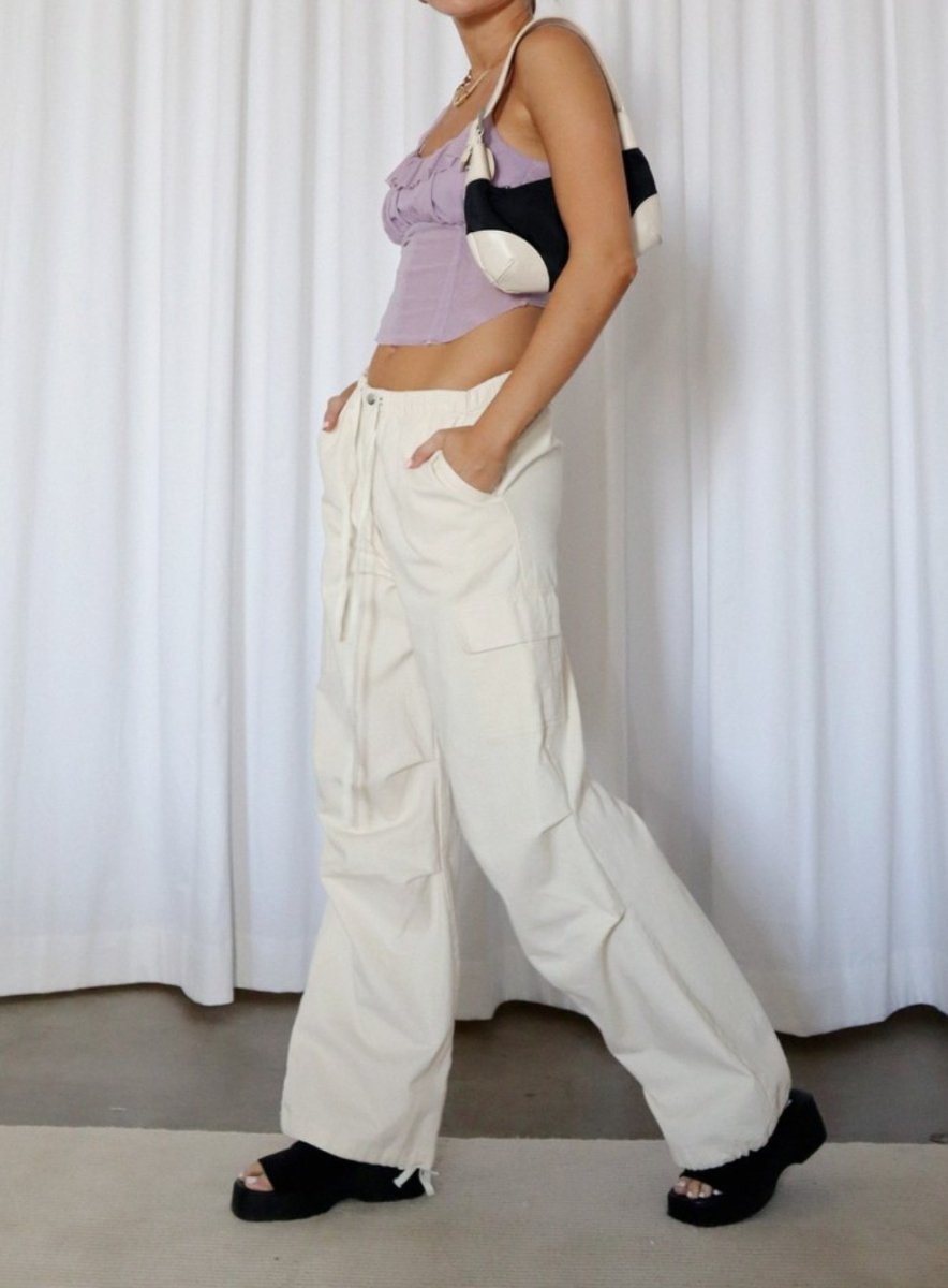 Flossie Cargo Pants in Cream - Highly Praise