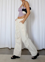 Flossie Cargo Pants in Cream - Highly Praise
