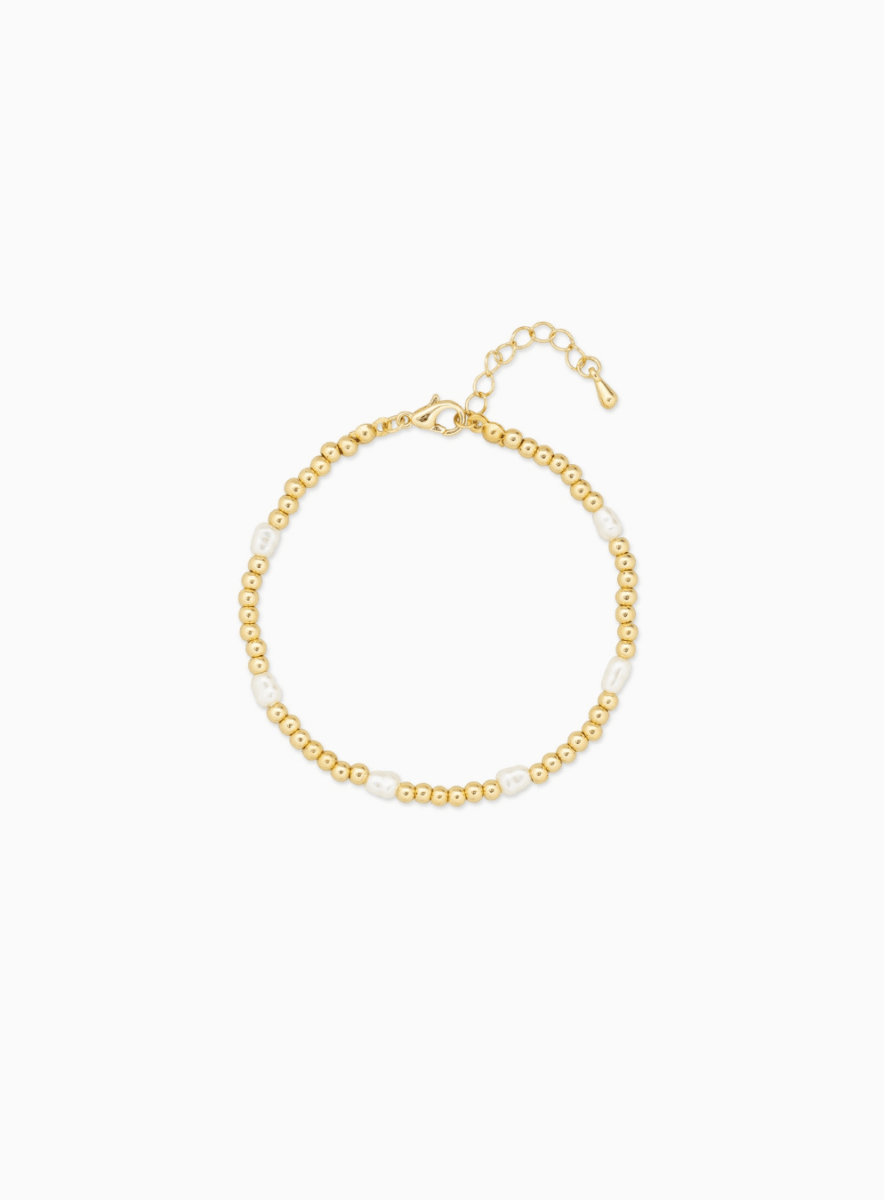Golden Pearled Trio Bracelet Set