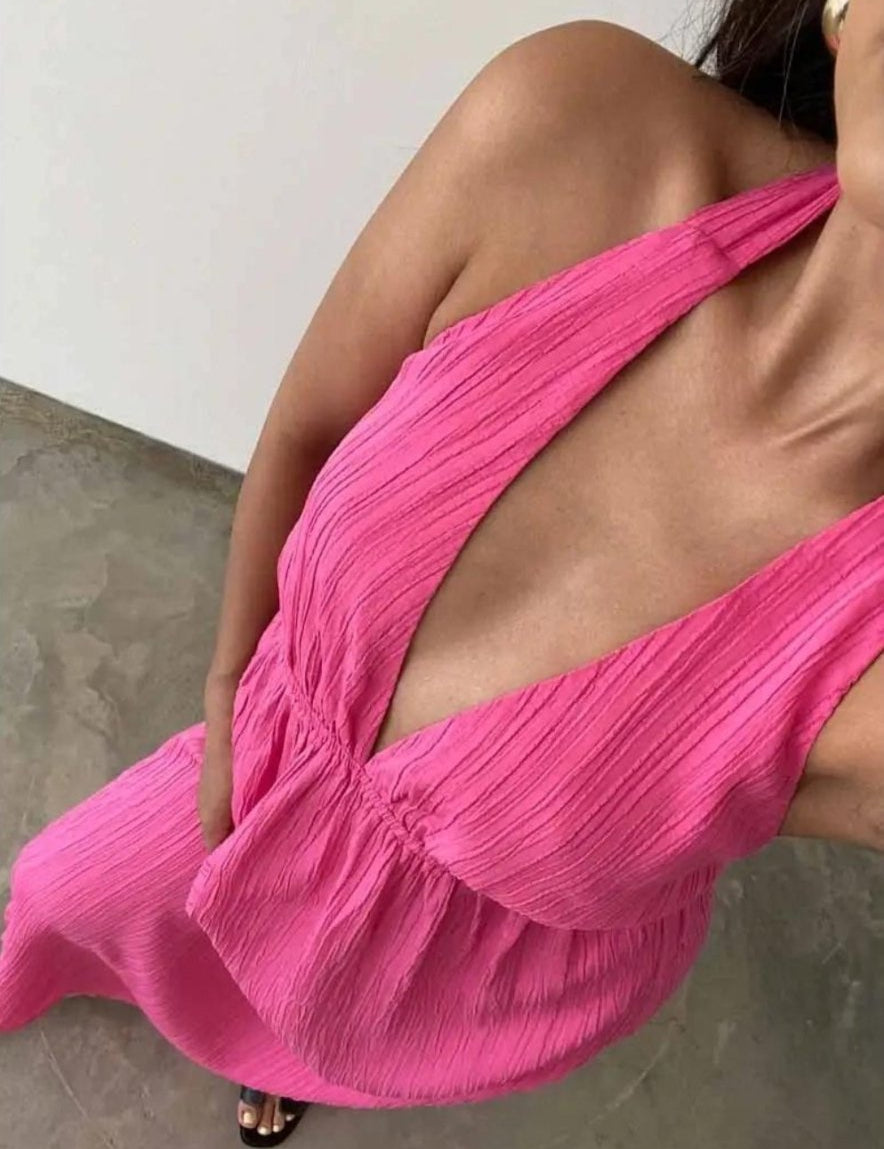 Halter Neck Midi Dress - Highly Praise