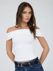 Hannah Off Shoulder Top | White