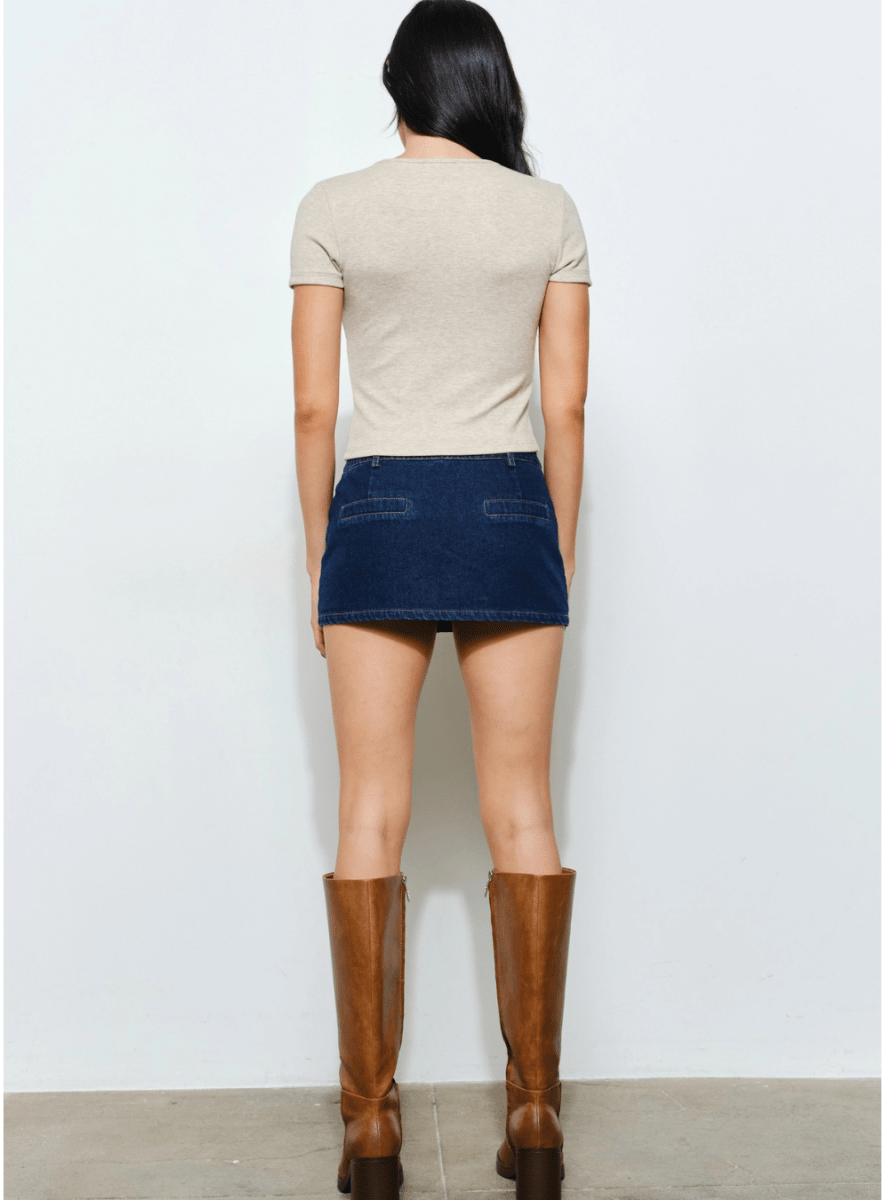Heidi Ribbed Button Up Tee