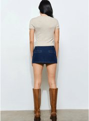 Heidi Ribbed Button Up Tee