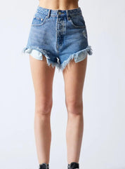 High Rise Denim Shorts - Highly Praise