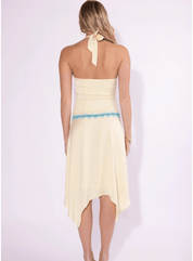 Josie Lace Detail Frill Hem Midi Dress