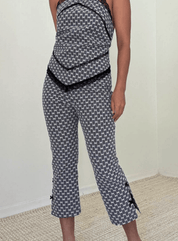 Lace Gingham Capri Pants